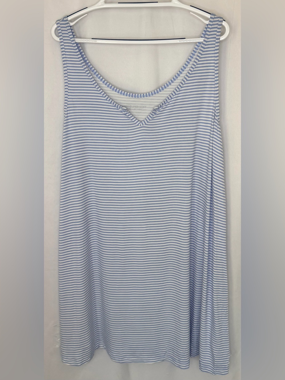 torrid Light Blue & White Striped Sleep Tank 2X